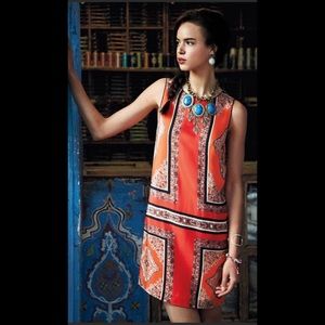 Maeve Canna Scarf Print Silk Shift Dress